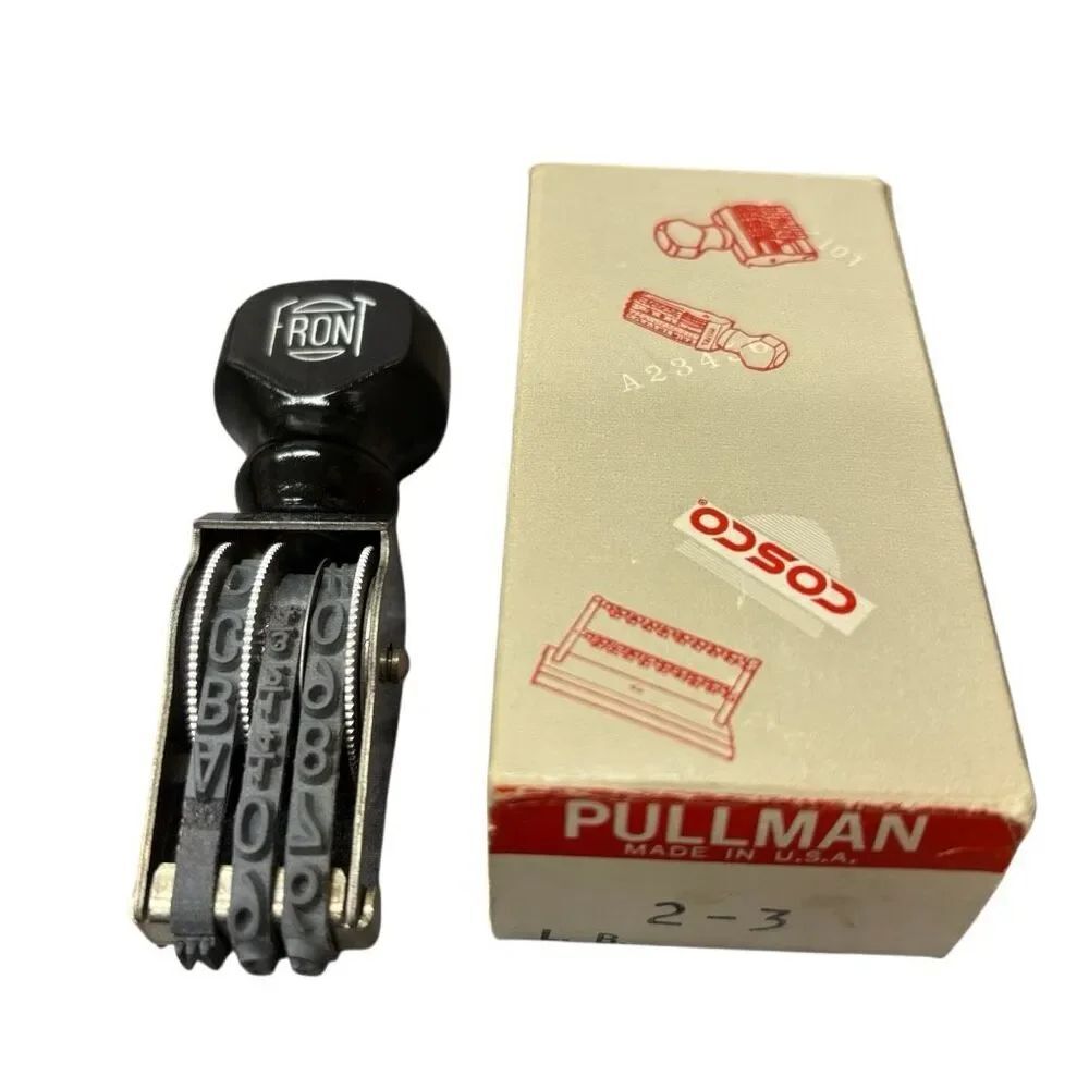 Vintage Pullman 2-3 Three Band Numbering Stamp In Box *NOS*